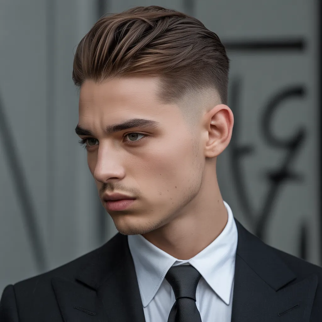 stylish long crew cut mens