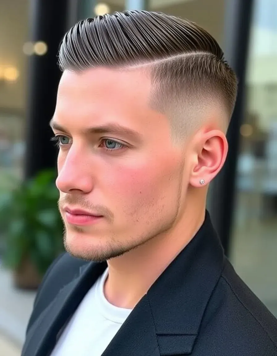 stylish long crew cut mens