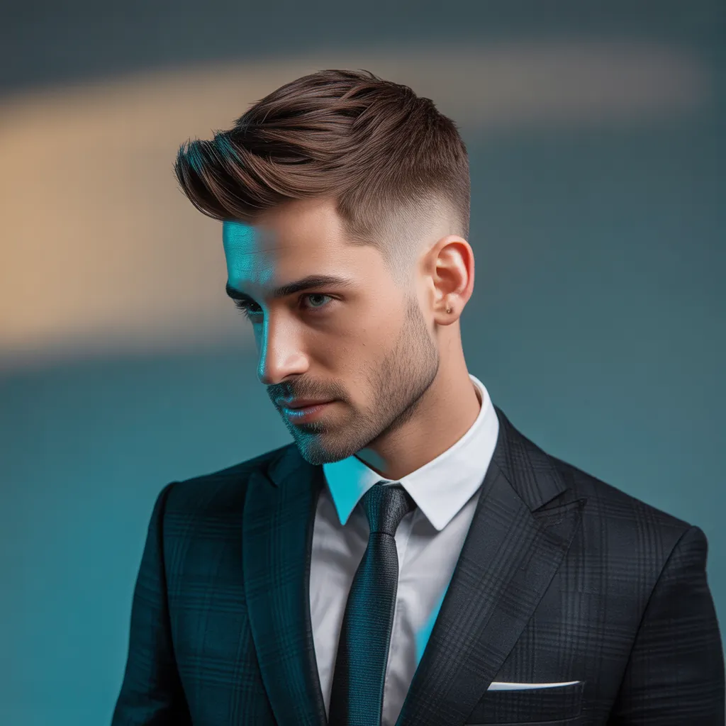 stylish long crew cut mens