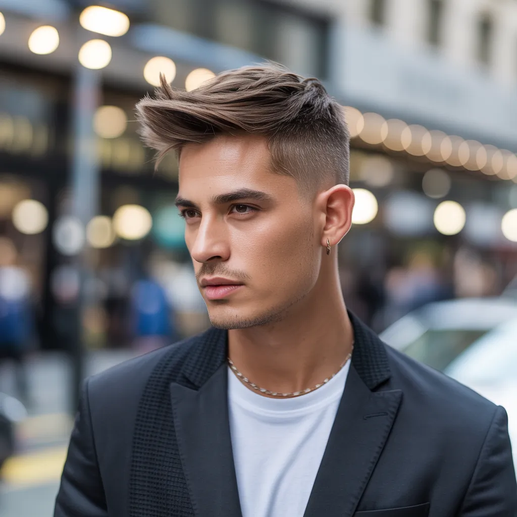 stylish long crew cut mens