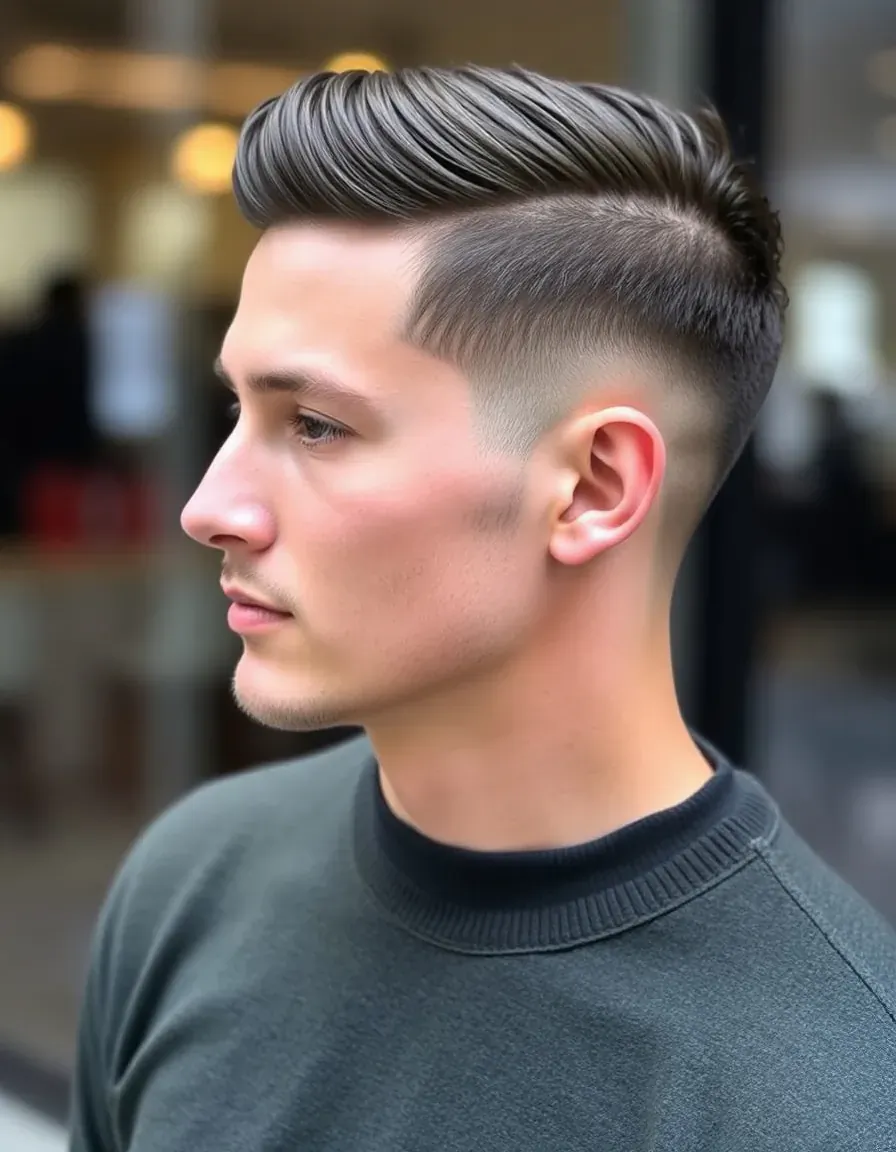 stylish long crew cut mens