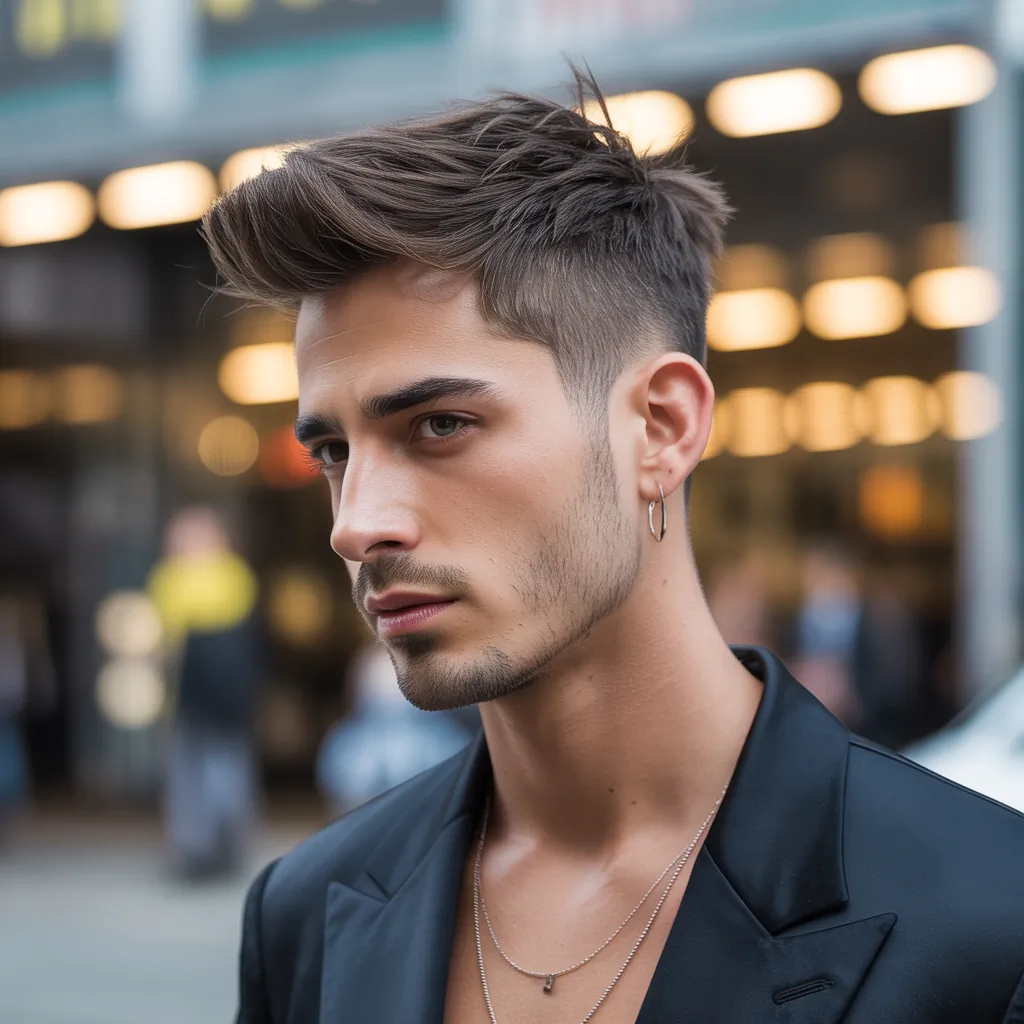 stylish long crew cut mens