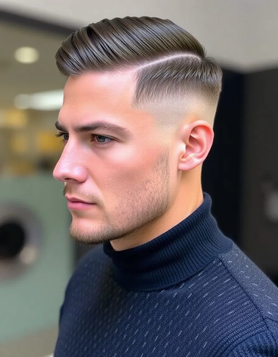 stylish long crew cut mens