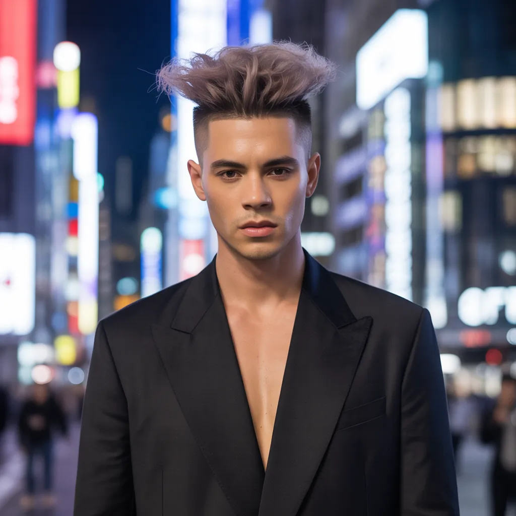 stylish long crew cut mens