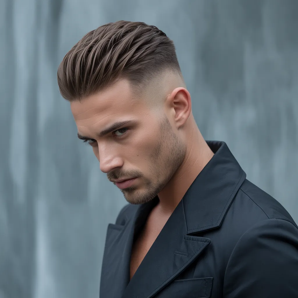 stylish long crew cut mens