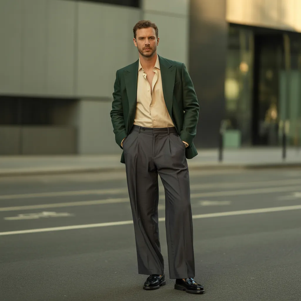 stylish wide pants outfit men