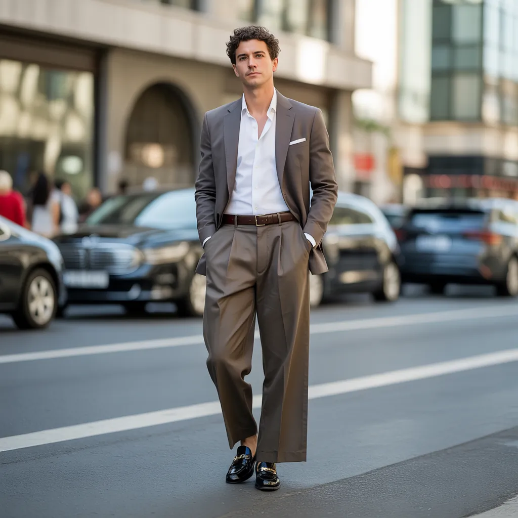 stylish wide pants outfit men