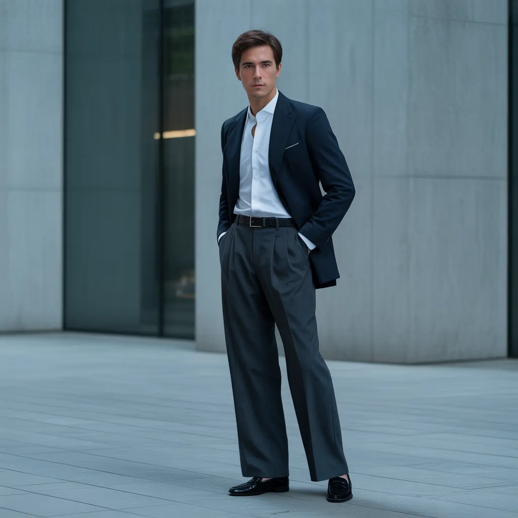 stylish wide pants outfit men