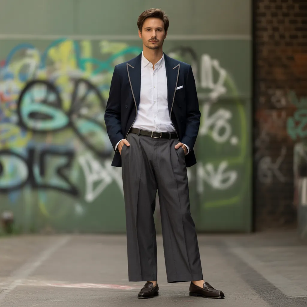stylish wide pants outfit men