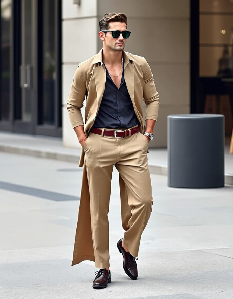 stylish wide pants outfit men