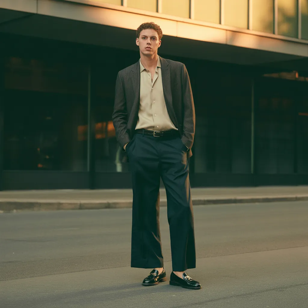 stylish wide pants outfit men