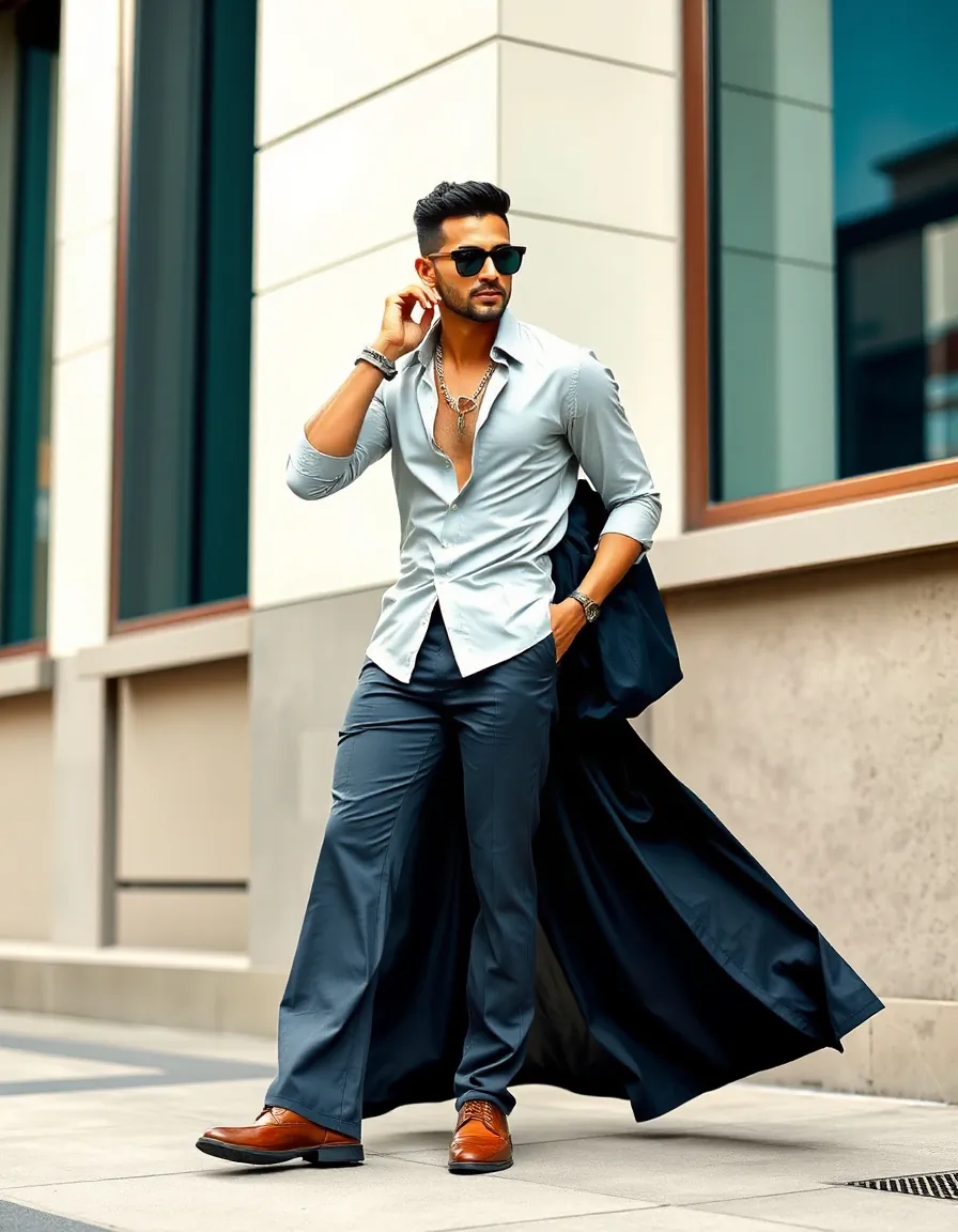 stylish wide pants outfit men
