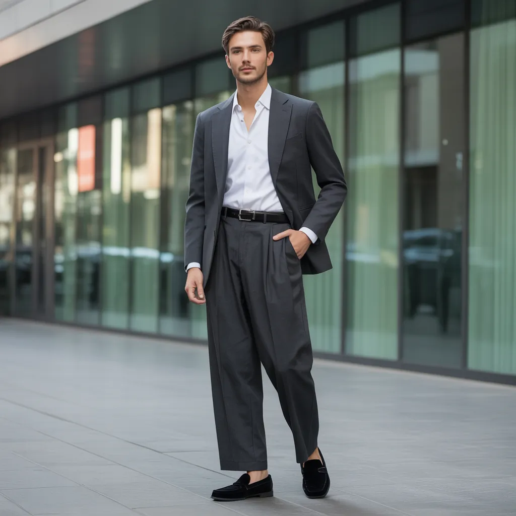 stylish wide pants outfit men
