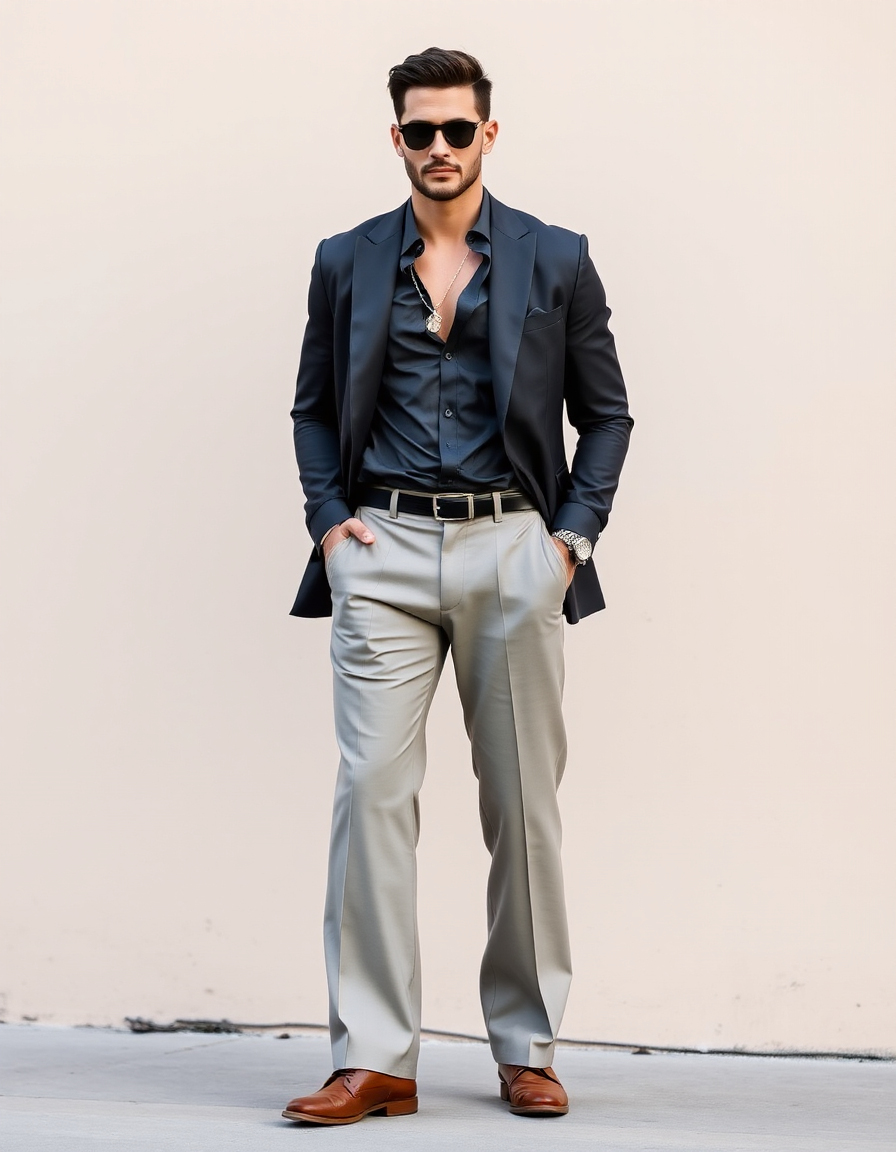 stylish wide pants outfit men