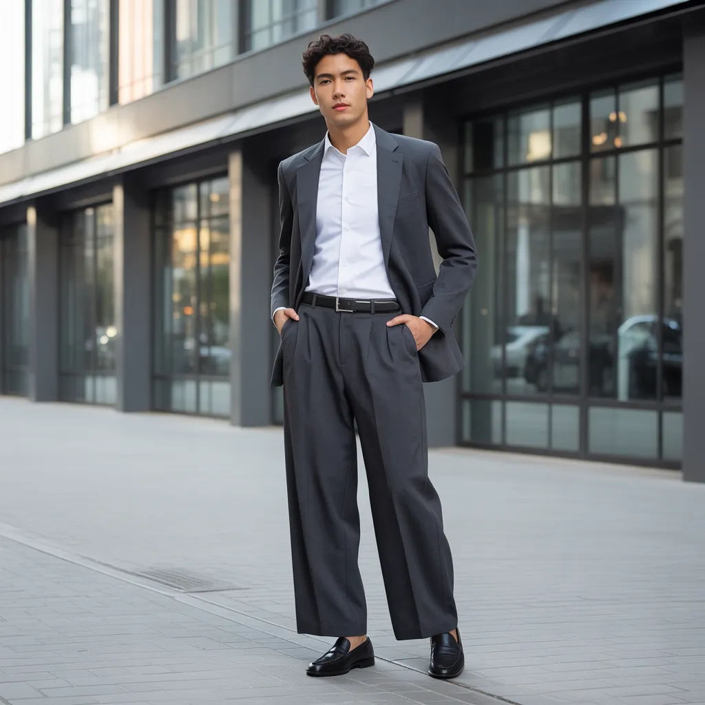 stylish wide pants outfit men