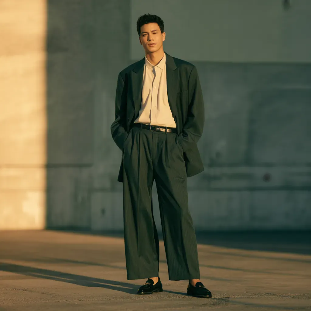 stylish wide pants outfit men
