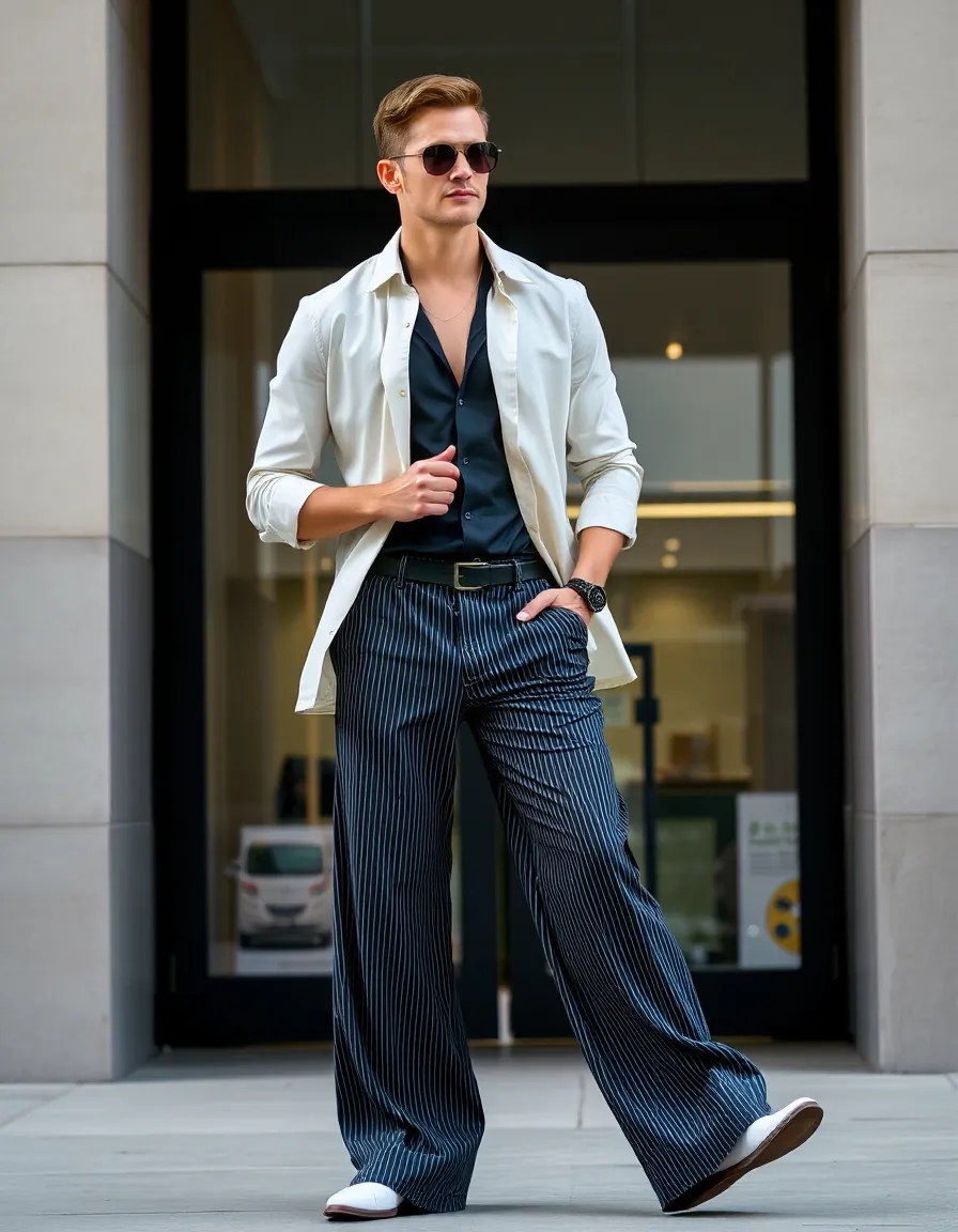 stylish wide pants outfit men