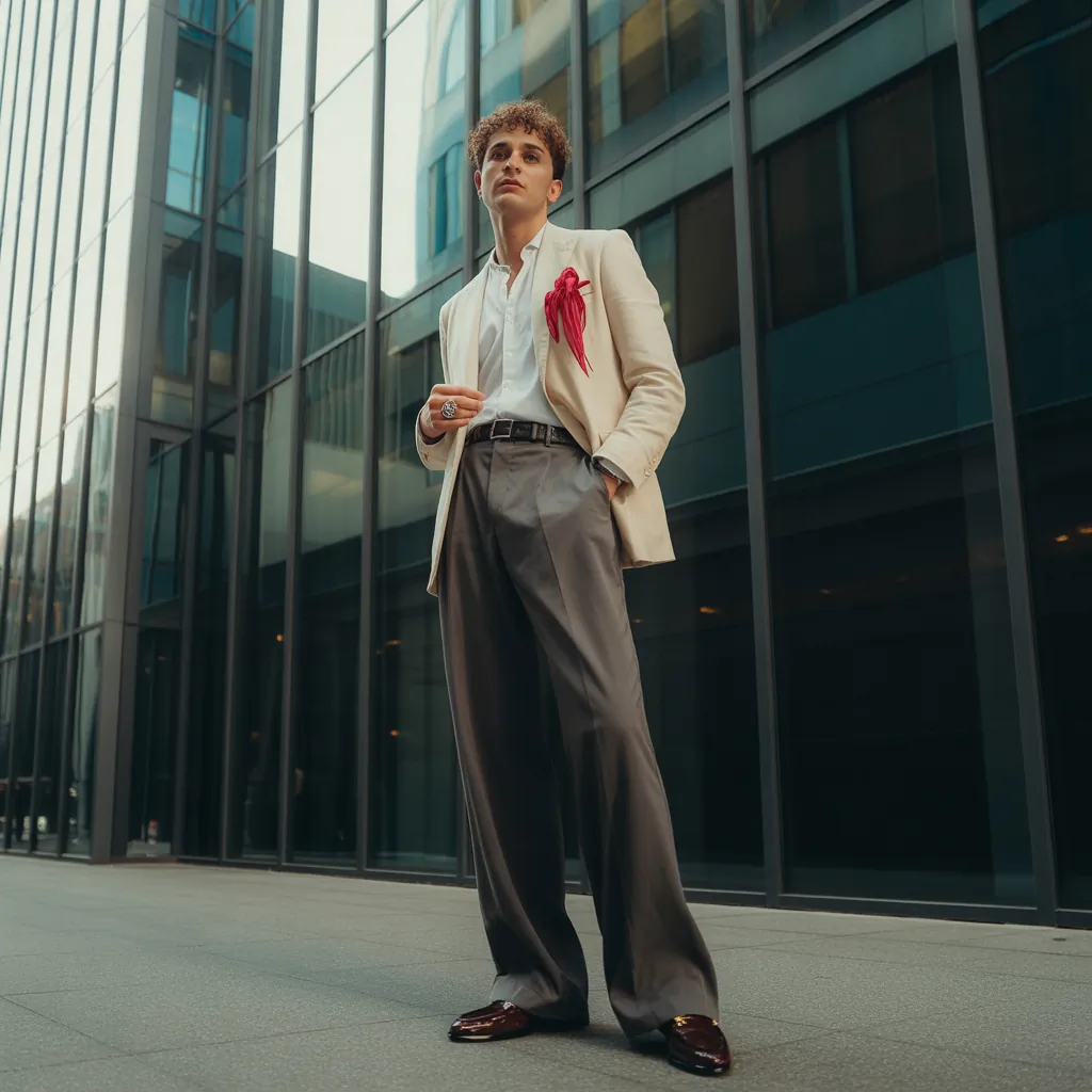 stylish wide pants outfit men