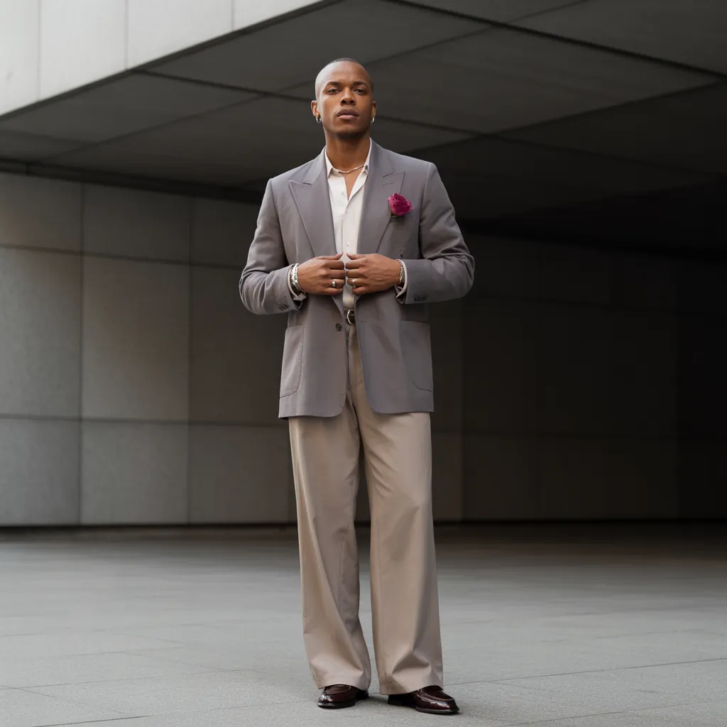 stylish wide pants outfit men