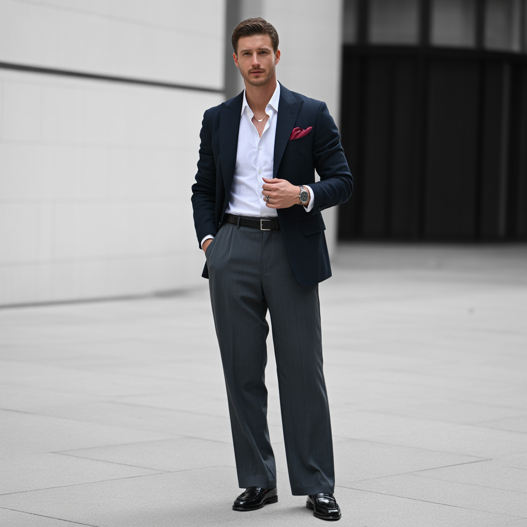stylish wide pants outfit men