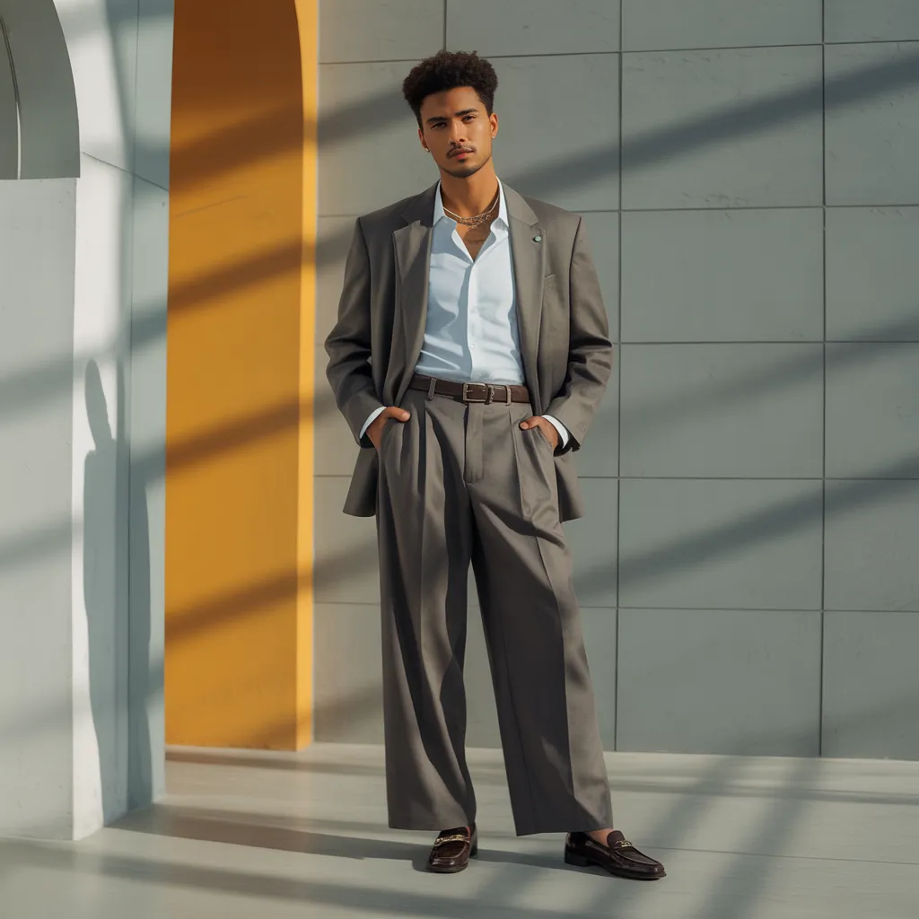 stylish wide pants outfit men