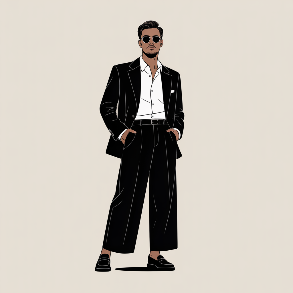 stylish wide pants outfit men