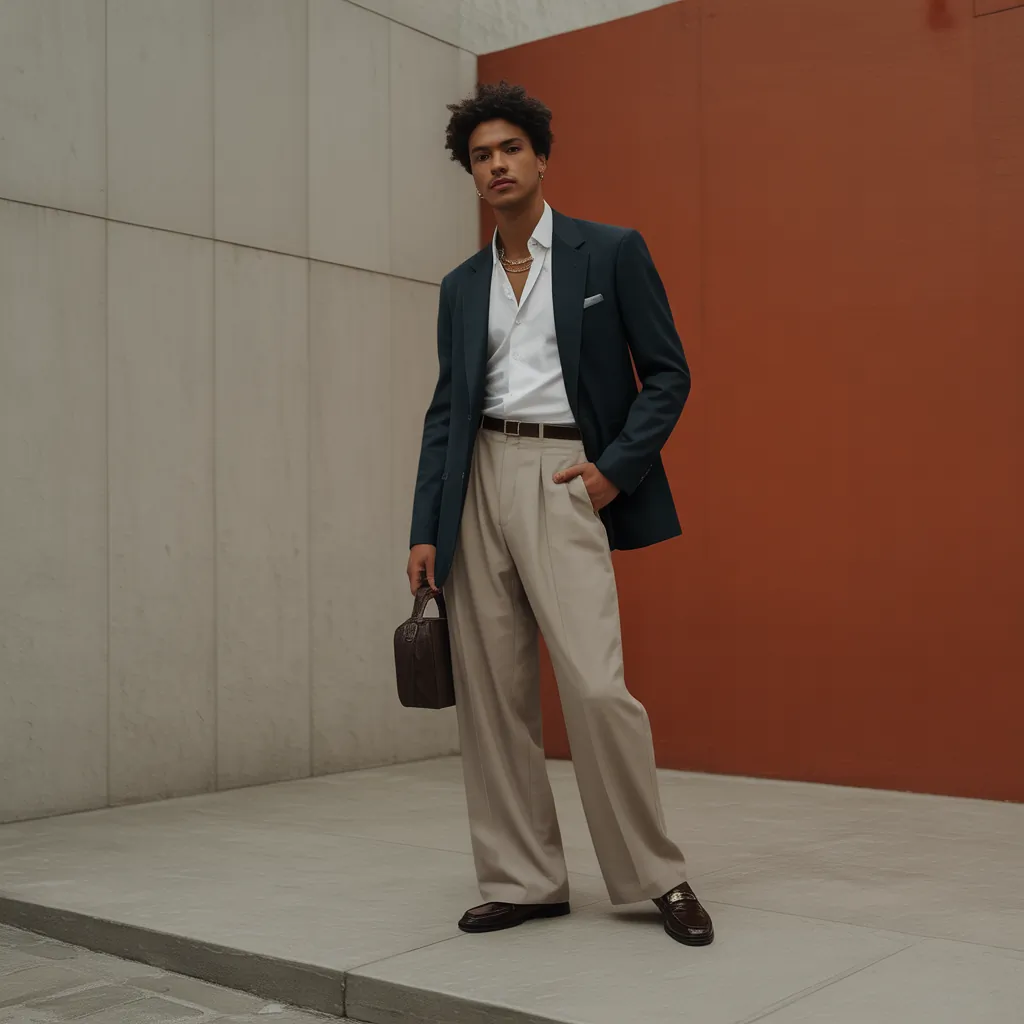 stylish wide pants outfit men