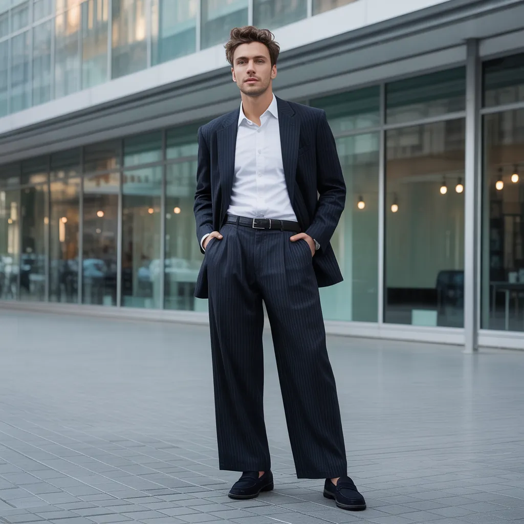 stylish wide pants outfit men