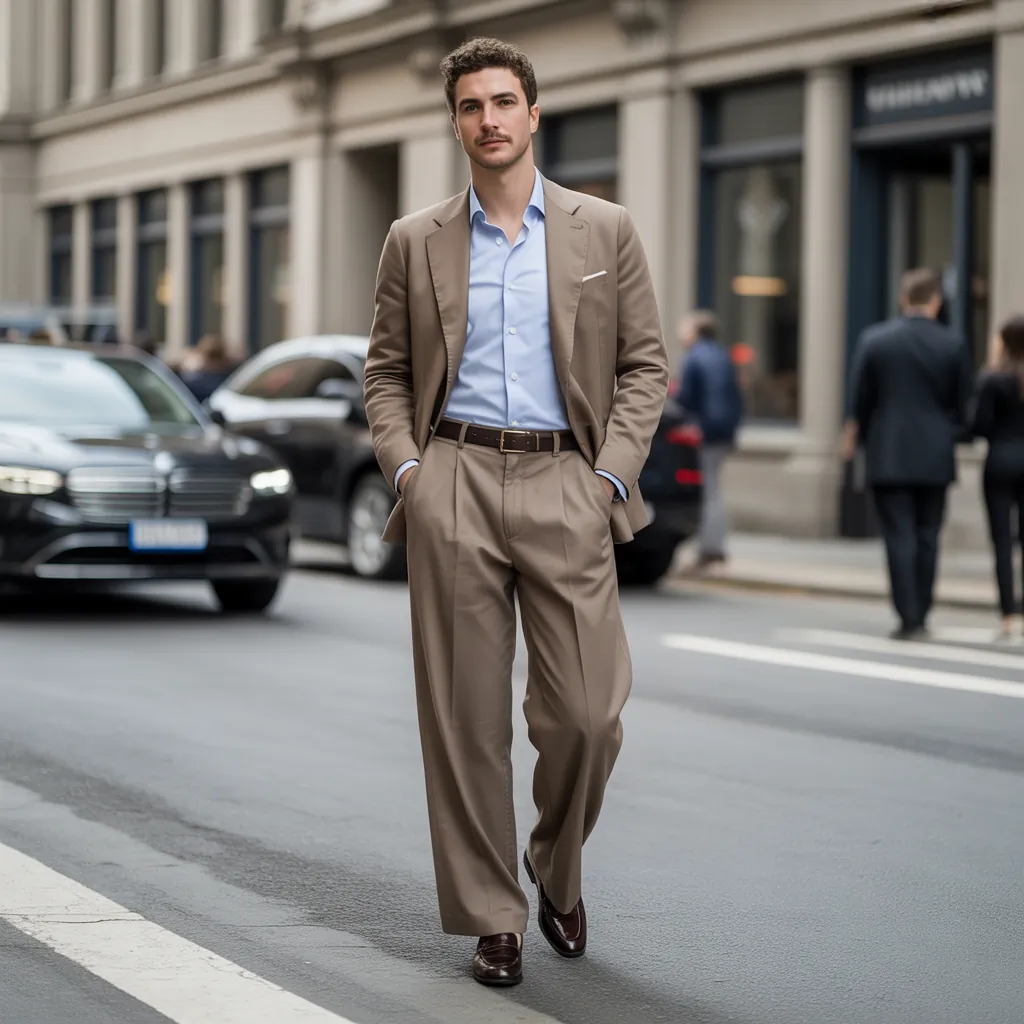 stylish wide pants outfit men