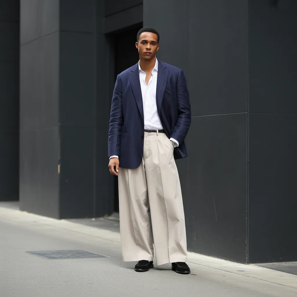 stylish wide pants outfit men