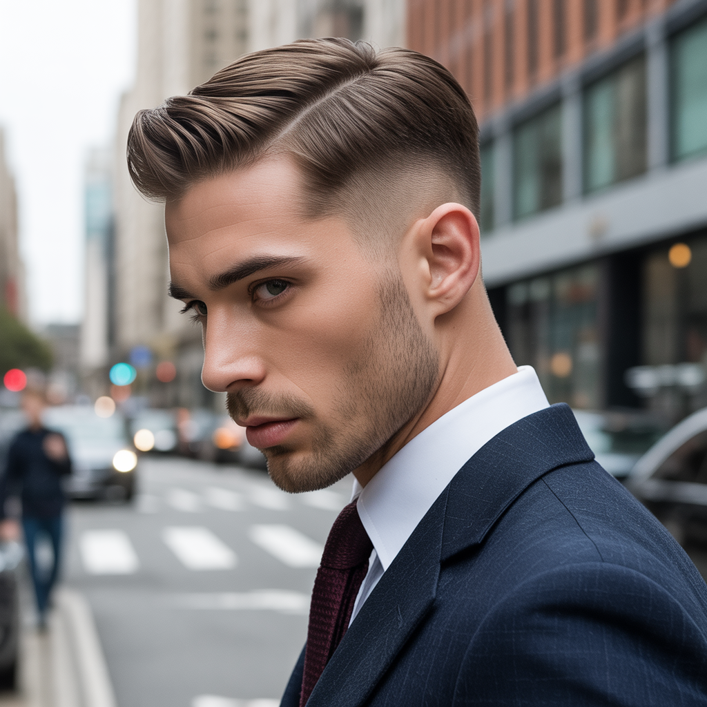 taper fade comb over
