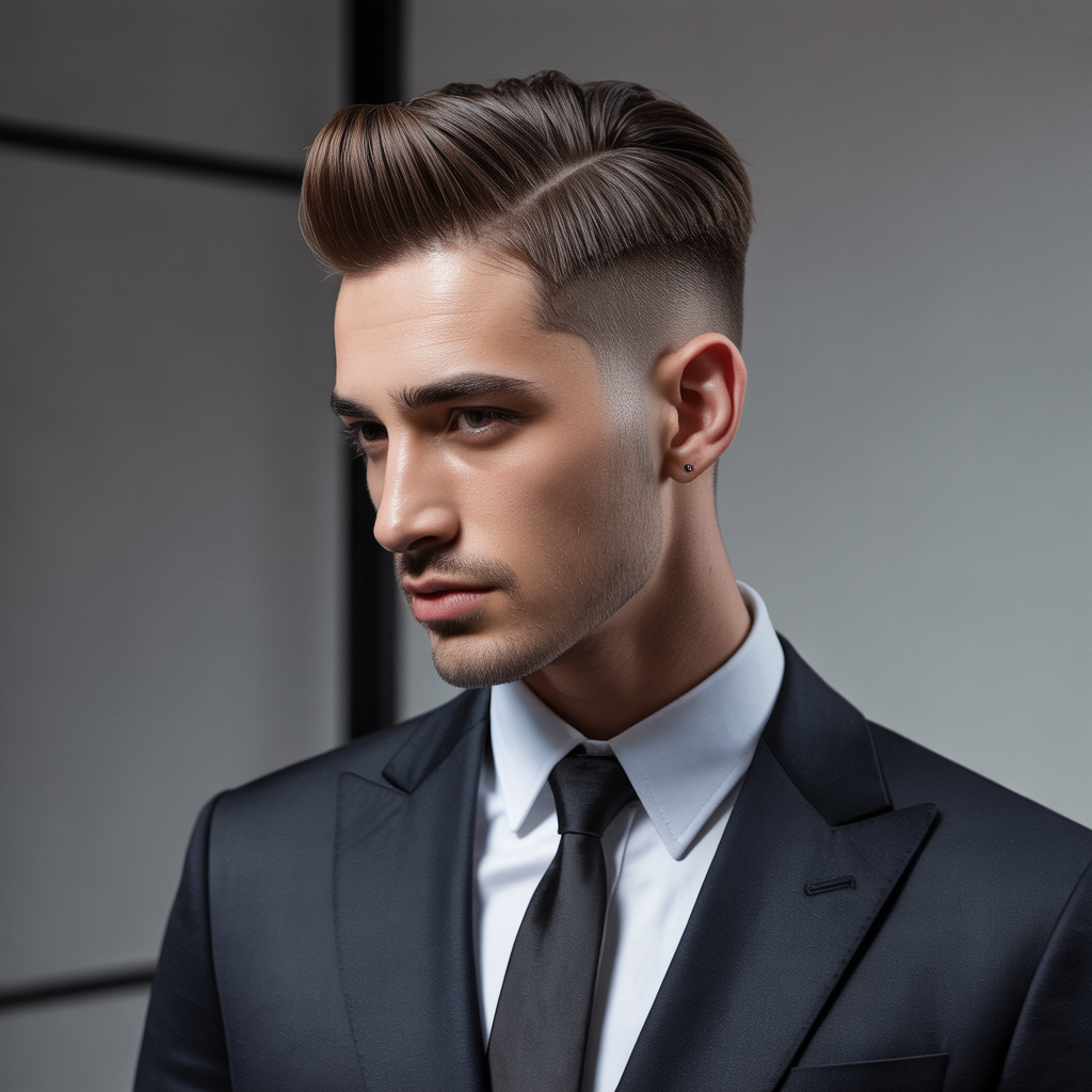 taper fade comb over