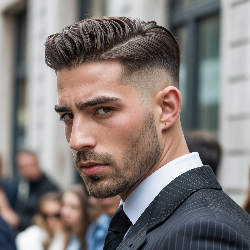 taper fade comb over