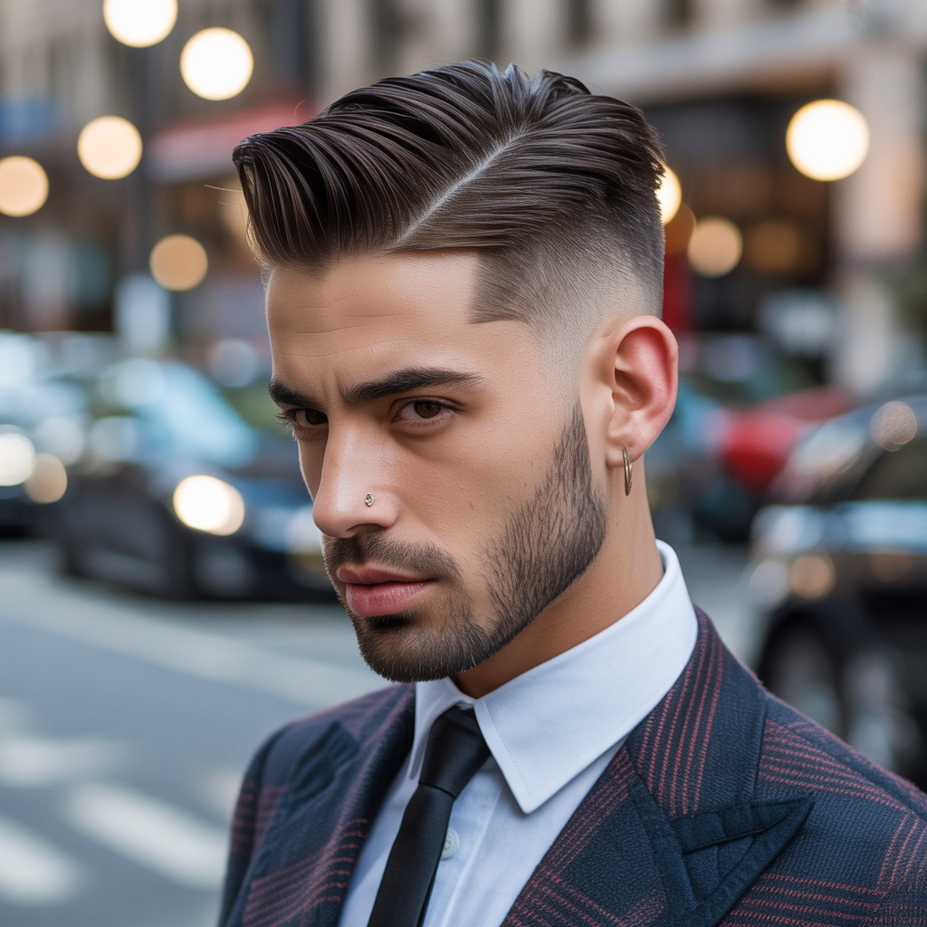 taper fade comb over