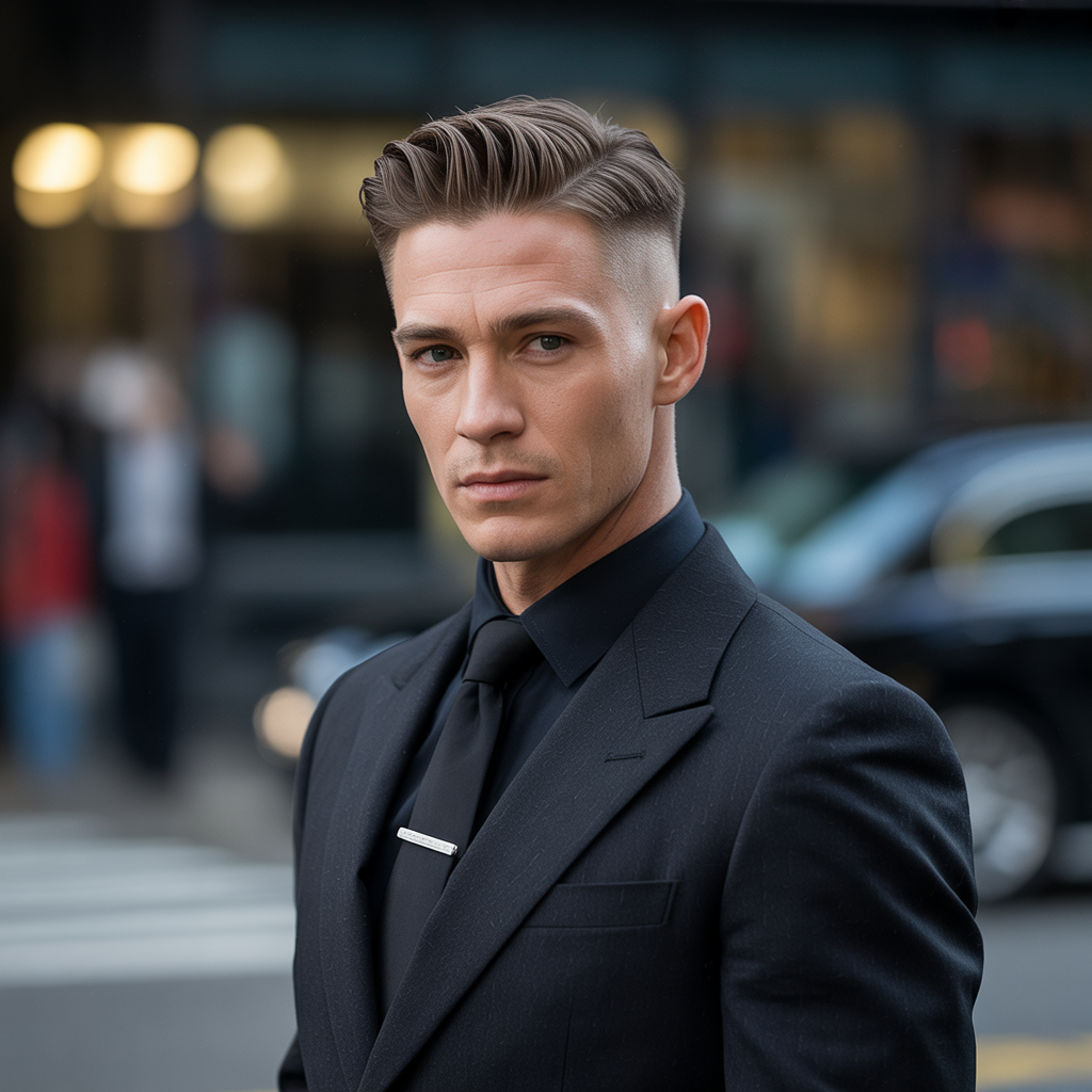 taper fade comb over