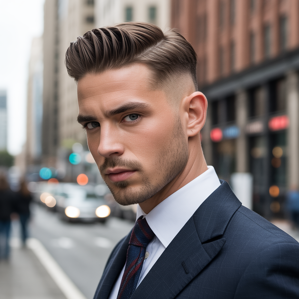taper fade comb over