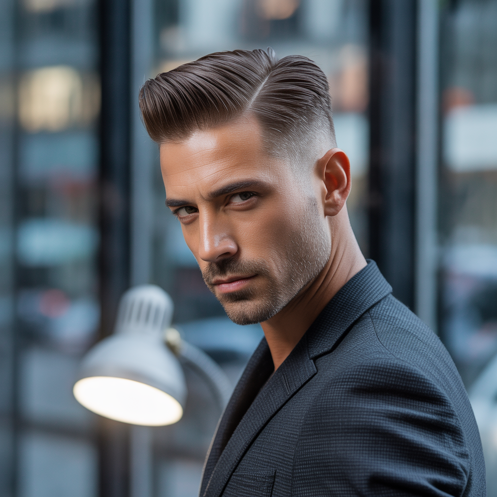 taper fade comb over