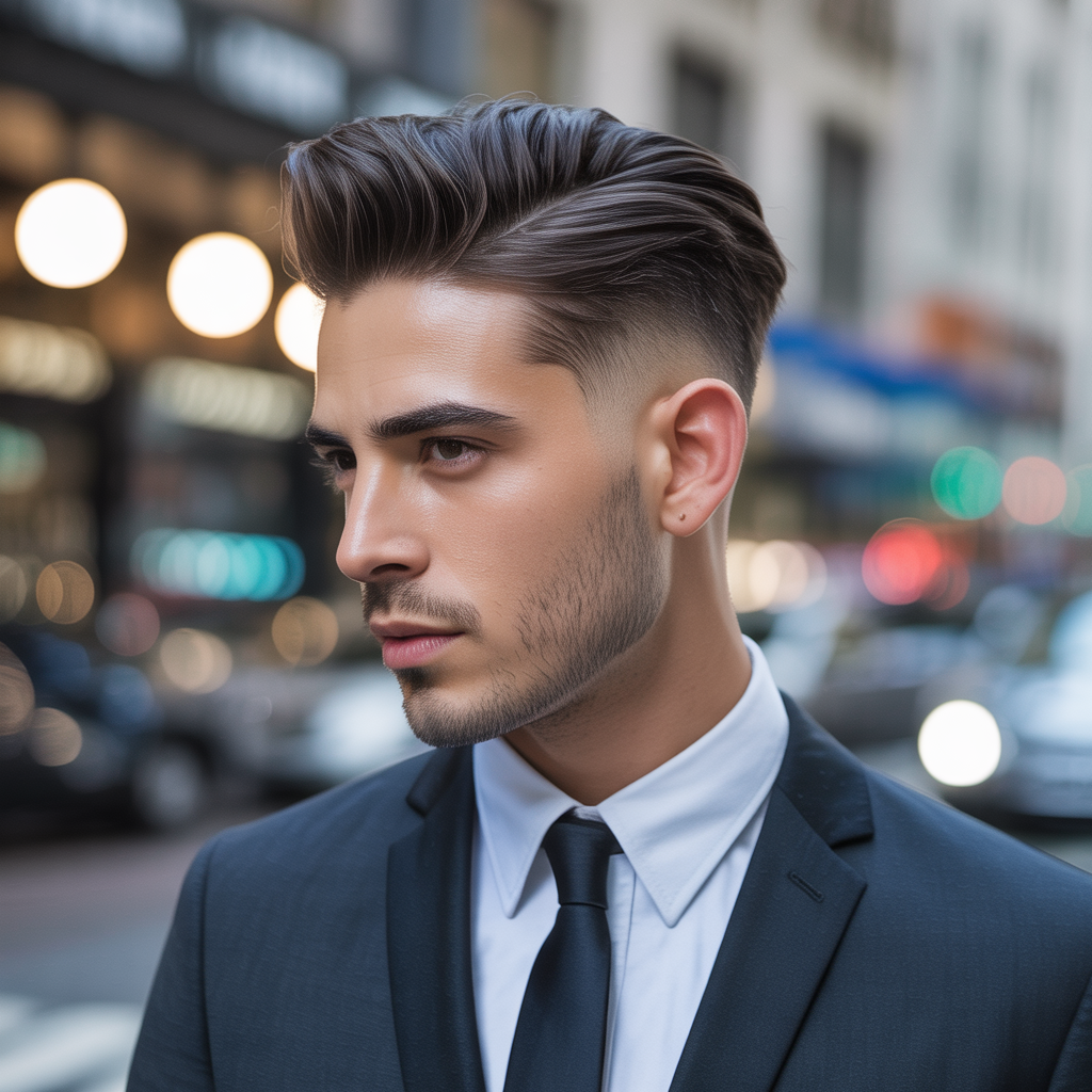 taper fade comb over