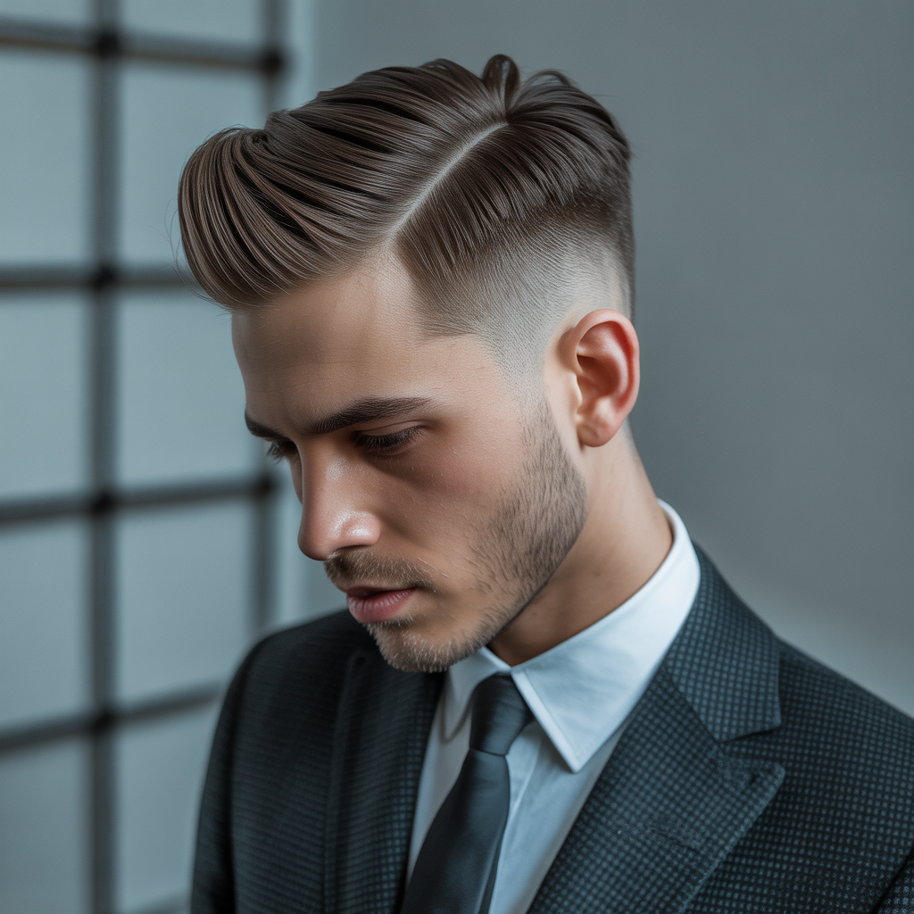 taper fade comb over