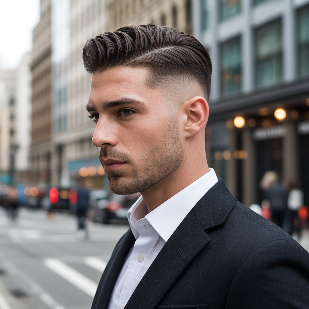 taper fade comb over