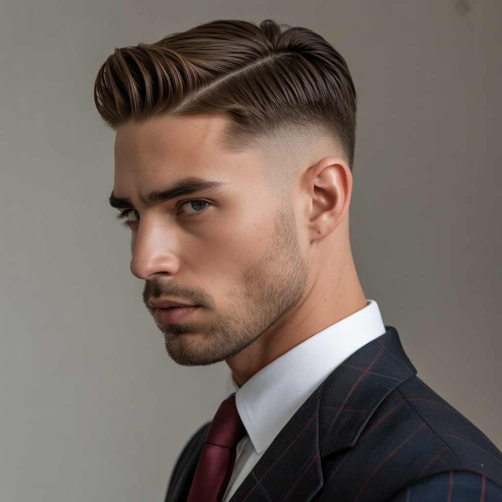 taper fade comb over