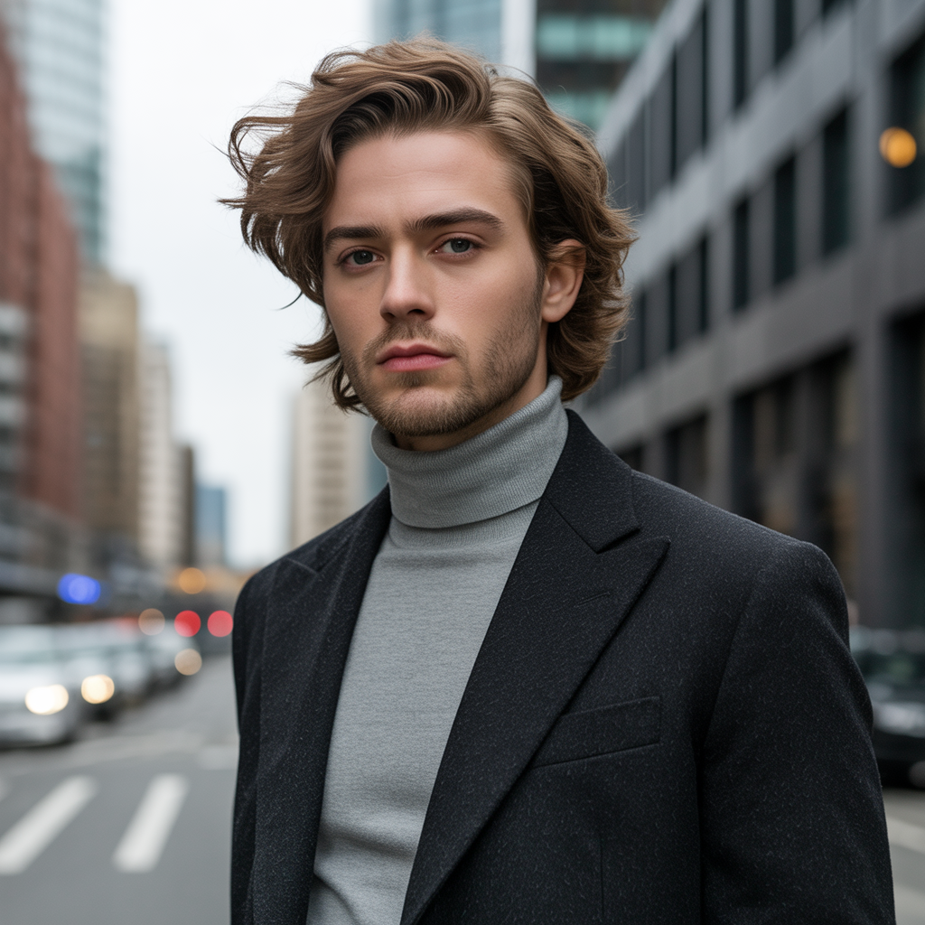 tousled hair men