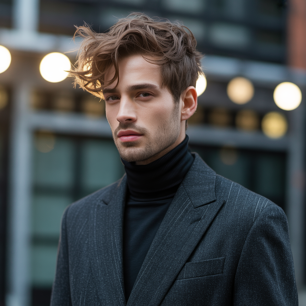 tousled hair men