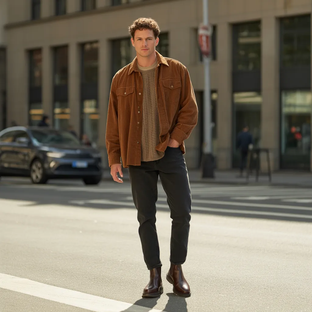 trendy corduroy shirt outfit ideas