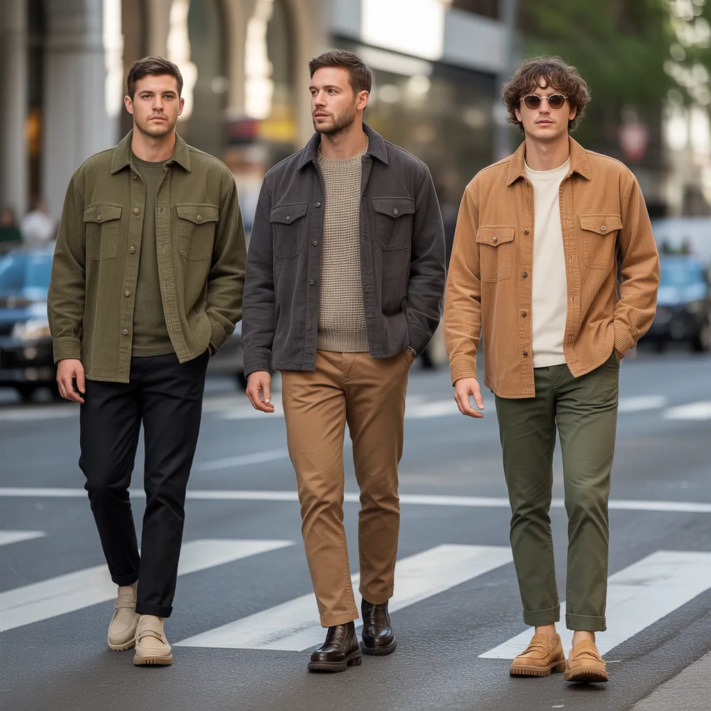 trendy corduroy shirt outfit ideas