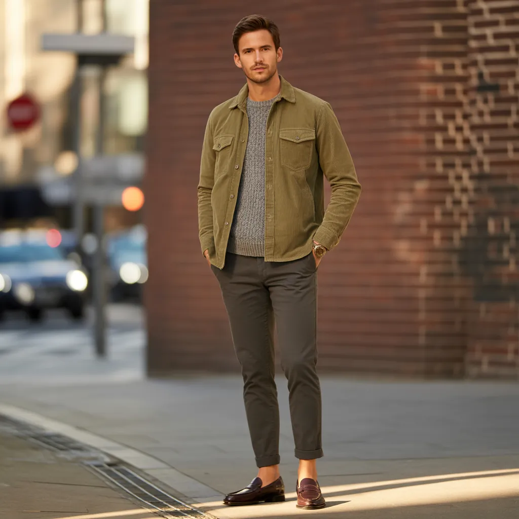 trendy corduroy shirt outfit ideas