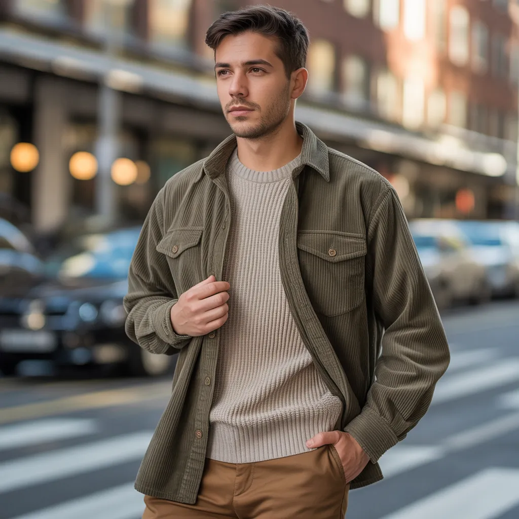 trendy corduroy shirt outfit ideas