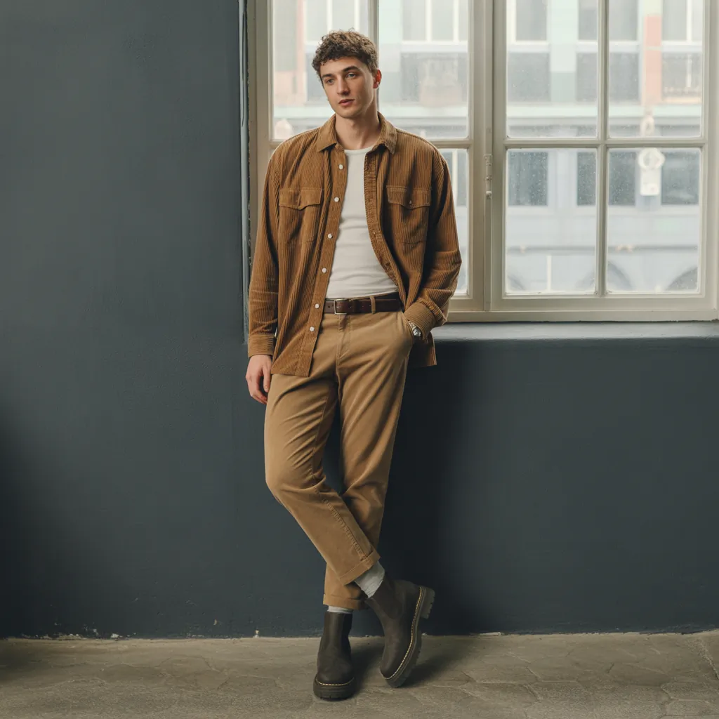 trendy corduroy shirt outfit ideas