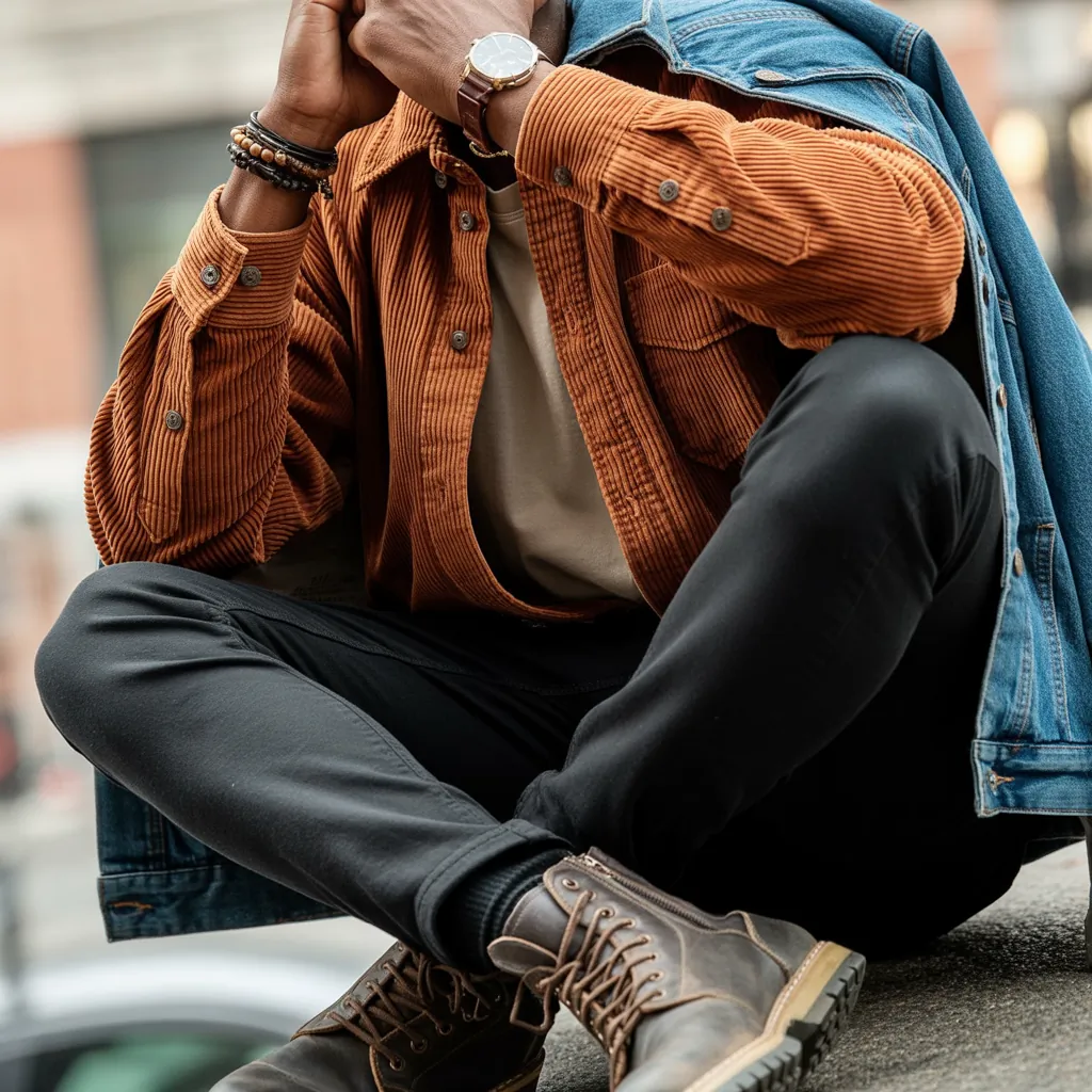 trendy corduroy shirt outfit ideas