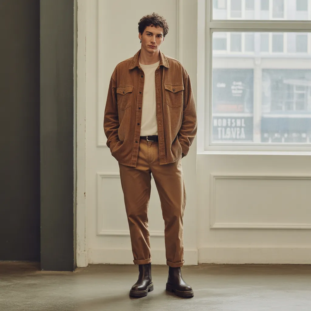 trendy corduroy shirt outfit ideas